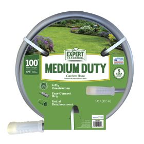 Expert Gardener 100 foot Medium Duty Garden Hose Gray