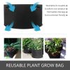 VEVOR 12-Pack 100 Gallon Plant Grow Bag Aeration Fabric Pots with Handles Black Grow Bag Plant Container for Garden Planting Washable and Reusable Bla