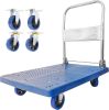 Extra Large Foldable Push Cart,Heavy Duty Capacity 660 lbs,360 Degree Swivel Wheels,Foldable Push Hand Cart for Loading and Storage