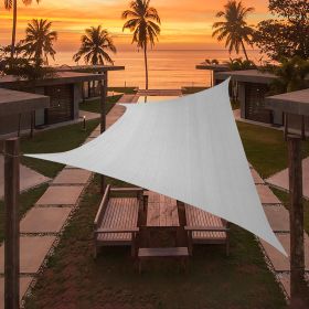 Artpuch Custom Size Light Gray Sun Shade Sail Triangle Canopy 185 GSM Durable Fabric UV Block Awning for Outdoor Patio Garden Backyard (Customized Ava (Color: Light Gray, size: 19'X29')