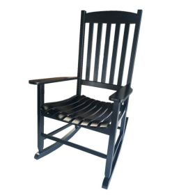 Rocking Chair, All Weather Resistant Poly Lumber Outdoor Porch Rocker, Rocking Chairs for Outdoor, Indoor, Patio, Deck, Garden, Backyard, Load Bearing (Color: Black)