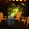 9.5 Gallon 4-in-1 Patio Rattan Cool Bar Cocktail Table Side Table XH