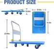 Extra Large Foldable Push Cart,Heavy Duty Capacity 660 lbs,360 Degree Swivel Wheels,Foldable Push Hand Cart for Loading and Storage