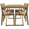 U_Style Multi-person Outdoor Acacia Wood Dining Table and Chair Set, Thick Cushions, Suitable for Balcony, Vourtyard, and Garden.